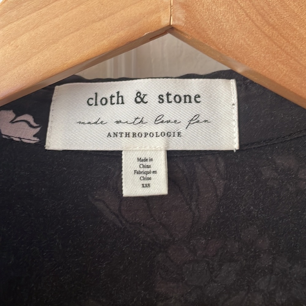 Floral Anthropologie Cloth & Stone Long Sleeve Button Down Blouse Pockets - Picture 3 of 14